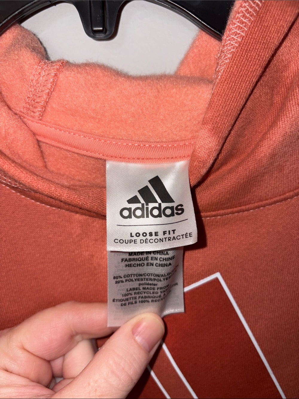 NWT adidas Kids Hoodie in Rust Orange Tie-Dye - Picture 3 of 5